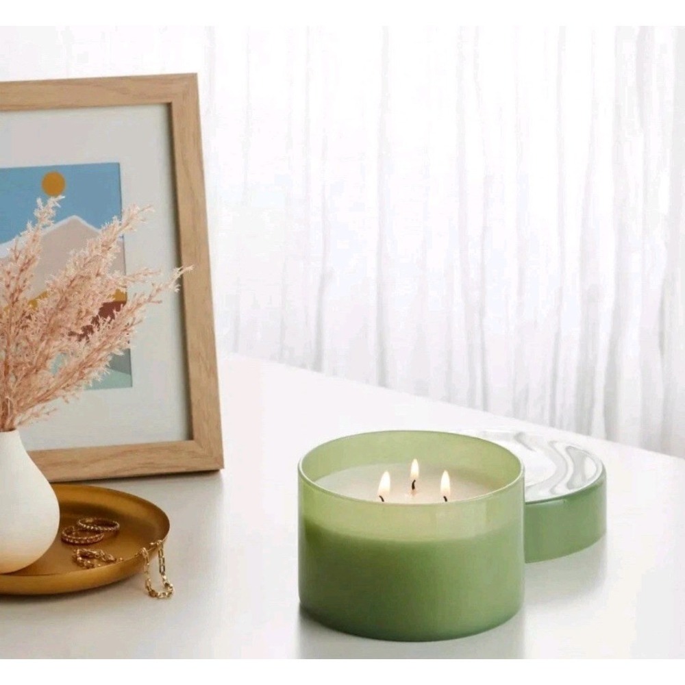 3-Wick Glass Jar Candle with Lid Cucumber Chill 11.5oz - Room Essentials™ New